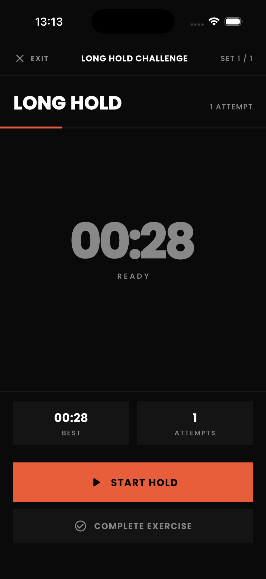 Long Hold screen